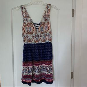 Patterned Sundress with Tie up Back